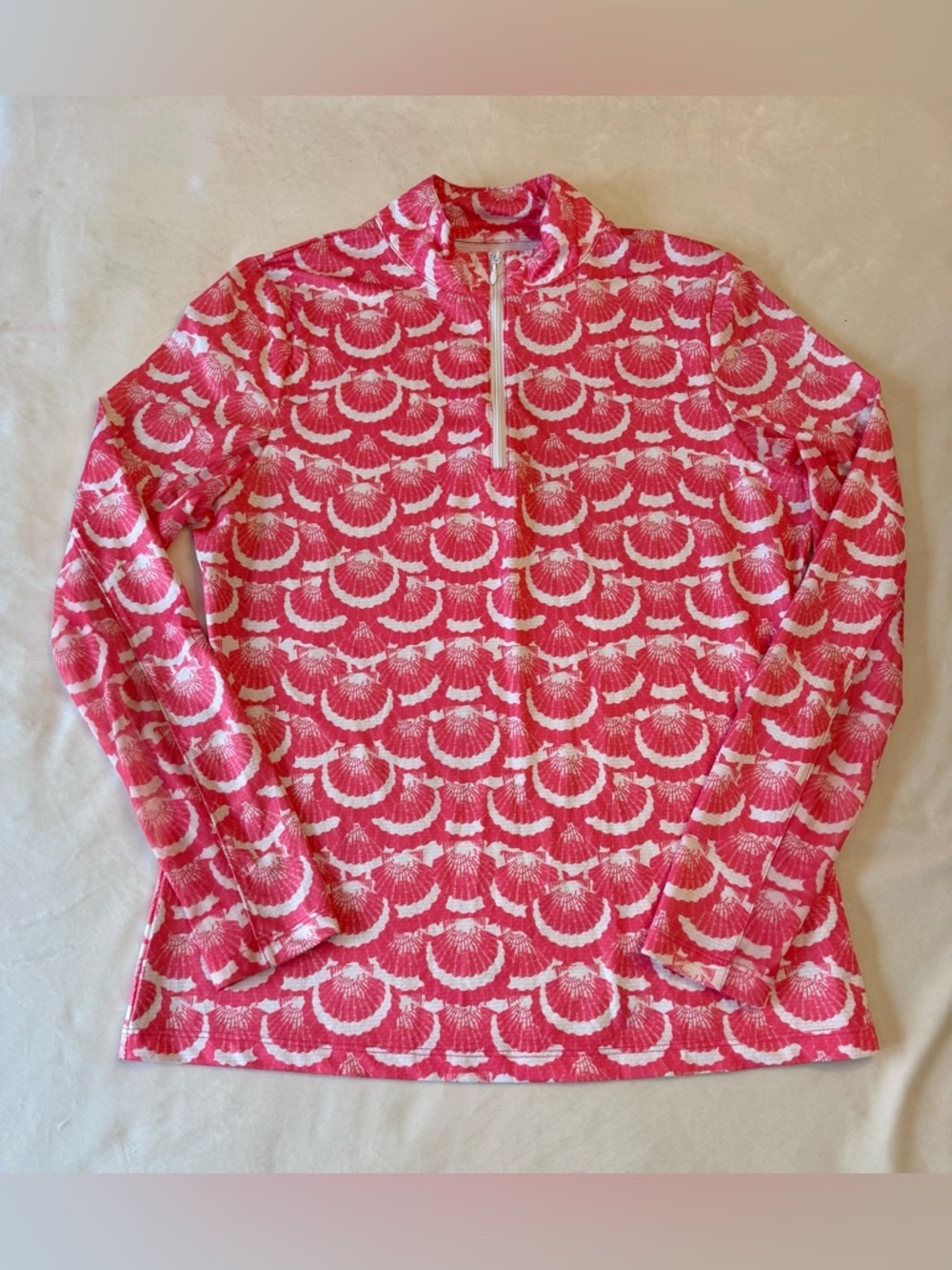 Gottex Coral Seashell Set -Long-sleeve half-zip top and matching skort, sz XS - Picture 2 of 14